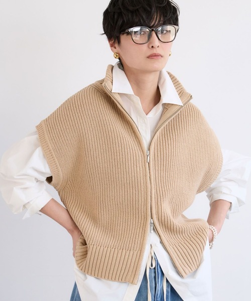 BARNYARDSTORM（バンヤードストーム）の「BARNYARDSTORM / アゼアミZIPハルベスト / ハンドウォッシャブル（ベスト・レディース・グレー/ベージュ/ホワイト・FREE）」の13枚目の写真