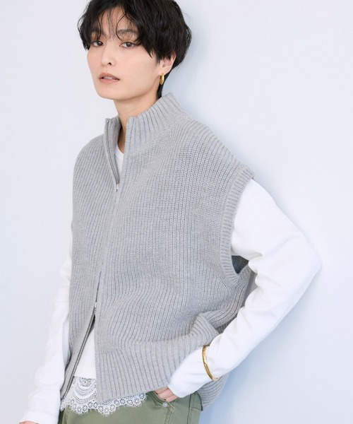 BARNYARDSTORM（バンヤードストーム）の「BARNYARDSTORM / アゼアミZIPハルベスト / ハンドウォッシャブル（ベスト・レディース・グレー/ベージュ/ホワイト・FREE）」の7枚目の写真