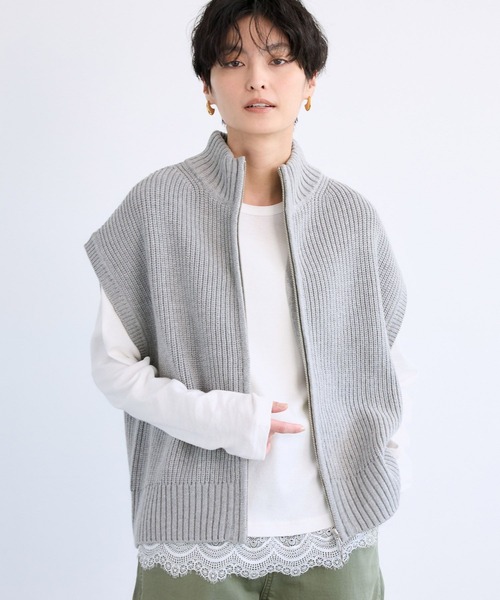 BARNYARDSTORM（バンヤードストーム）の「BARNYARDSTORM / アゼアミZIPハルベスト / ハンドウォッシャブル（ベスト・レディース・グレー/ベージュ/ホワイト・FREE）」の10枚目の写真