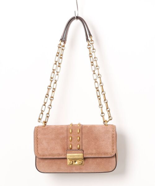 MICHAEL KORS(マイケルコース)の「TRIBECA スタッズ スエード コンバーチブル チェーン ショルダー スモール(ショルダーバッグ・レディース・ブラウン系・FREE)」の4枚目の写真