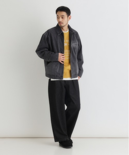 BACK NUMBER(バックナンバー)の「【BACK NUMBER】デニムワイドスラックス (ウォッシュ加工/タックパンツ/オンオフ兼用)(デニムパンツ・メンズ・ライトインディゴブルー/ダークインディゴブルー/ブラック・S/M/L/XL)」の15枚目の写真