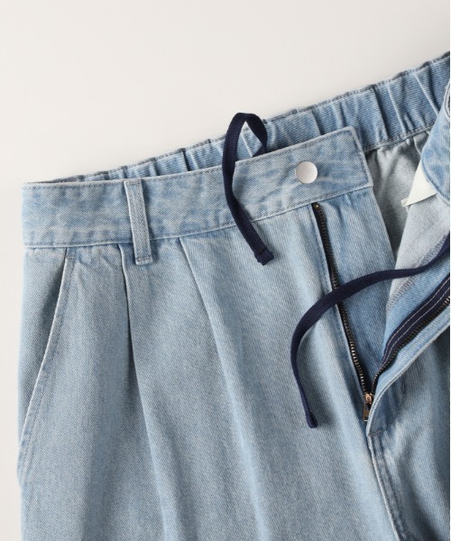 BACK NUMBER(バックナンバー)の「【BACK NUMBER】デニムワイドスラックス (ウォッシュ加工/タックパンツ/オンオフ兼用)(デニムパンツ・メンズ・ライトインディゴブルー/ダークインディゴブルー/ブラック・S/M/L/XL)」の18枚目の写真