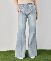 one after another NICE CLAUP | 【Denim Collection】フロントリボンデニムパンツ(デニムパンツ)