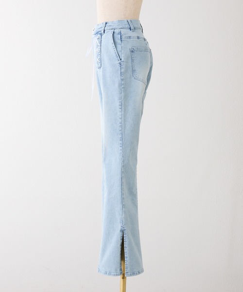 one after another NICE CLAUP(ワンアフターアナザーナイスクラップ)の「【Denim Collection】フロントリボンデニムパンツ(デニムパンツ・レディース・ブルー系その他/サックスブルー・SMALL/MEDIUM)」の8枚目の写真
