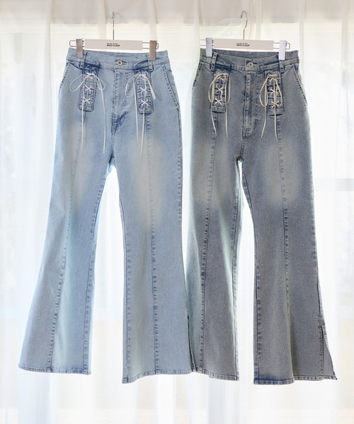one after another NICE CLAUP(ワンアフターアナザーナイスクラップ)の「【Denim Collection】フロントリボンデニムパンツ(デニムパンツ・レディース・ブルー系その他/サックスブルー・SMALL/MEDIUM)」の11枚目の写真