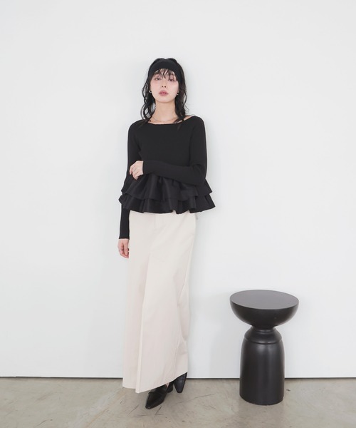 mayu x LIANシャイニーフリルニット black 新品未開封 シャイニーフリルニット（ニット/セーター）｜LIAN（リアン）の