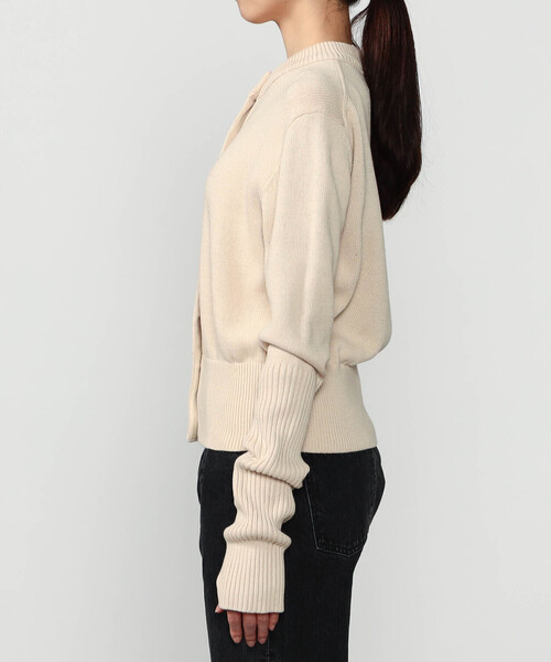 THE SHINZONE(ザ シンゾーン)の「THE SHINZONE | COTTON LONG RIB CARDIGAN WOMEN(カーディガン/ボレロ・レディース・レッド/ホワイト系その他/ブラック・F)」の16枚目の写真