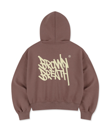 W TAG CROP HOODIE - DARK PINK