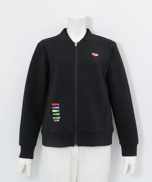 Picone CLUB(ピッコーネクラブ)の「ポイント刺繍ダンボールブルゾン(ブルゾン・レディース・ブラック/ホワイト/ライトブルー/ライトグレー・9号/11号/13号)」の2枚目の写真
