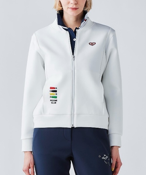 Picone CLUB(ピッコーネクラブ)の「ポイント刺繍ダンボールブルゾン(ブルゾン・レディース・ブラック/ホワイト/ライトブルー/ライトグレー・9号/11号/13号)」の12枚目の写真
