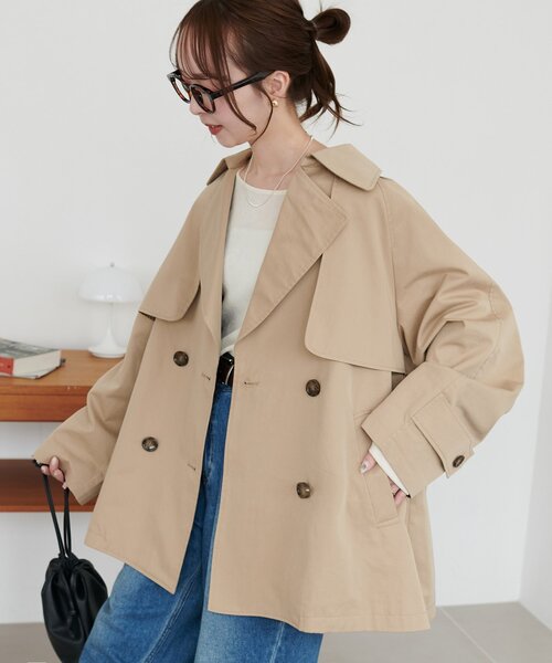 DISCOAT（ディスコート）の「ミドルトレンチコート（トレンチコート・レディース・ライトベージュ/ベージュ・FREE）」の12枚目の写真