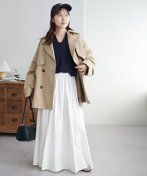 DISCOAT（ディスコート）の「ミドルトレンチコート（トレンチコート・レディース・ライトベージュ/ベージュ・FREE）」の5枚目の写真