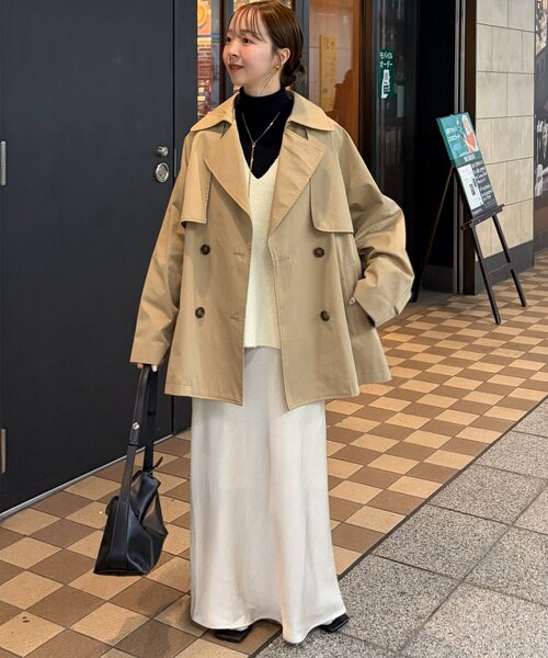 DISCOAT（ディスコート）の「ミドルトレンチコート（トレンチコート・レディース・ライトベージュ/ベージュ・FREE）」の9枚目の写真