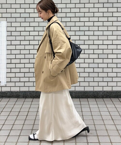 DISCOAT（ディスコート）の「ミドルトレンチコート（トレンチコート・レディース・ライトベージュ/ベージュ・FREE）」の10枚目の写真