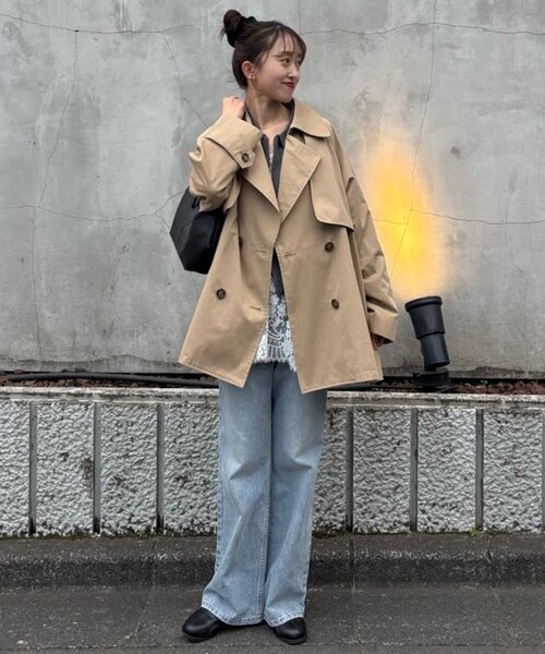 DISCOAT（ディスコート）の「ミドルトレンチコート（トレンチコート・レディース・ライトベージュ/ベージュ・FREE）」の11枚目の写真