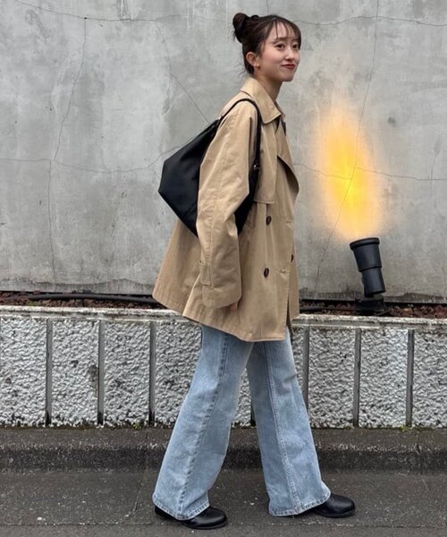 DISCOAT（ディスコート）の「ミドルトレンチコート（トレンチコート・レディース・ライトベージュ/ベージュ・FREE）」の12枚目の写真
