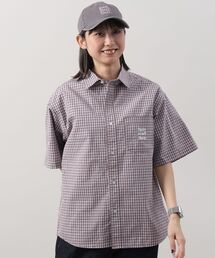 FFEIN（フェイン）の「【FFEIN（フェイン）】アソートワンポイント刺繍半袖チェックラウンドシャツ / レギュラーカラー 半袖 レイヤード ポケット（シャツ/ブラウス）」
