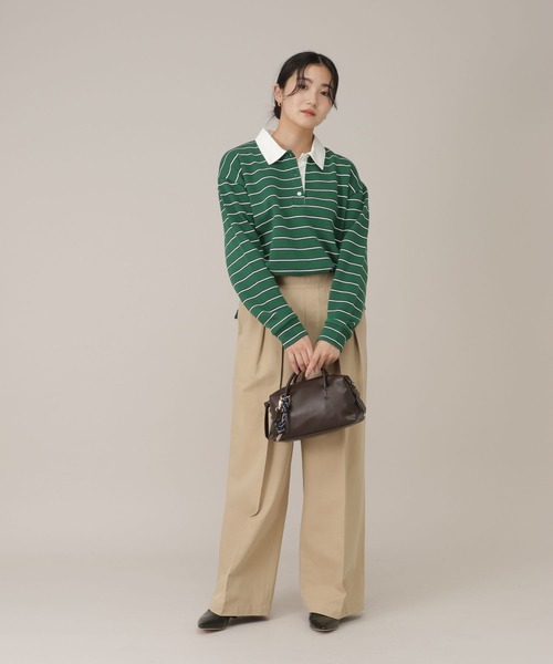 GLOBAL WORK（グローバルワーク）の「ワイドチノパンツ/650200（チノパンツ・レディース・ホワイト系その他3/ライトベージュ/ネイビー・LARGE/MEDIUM）」の14枚目の写真