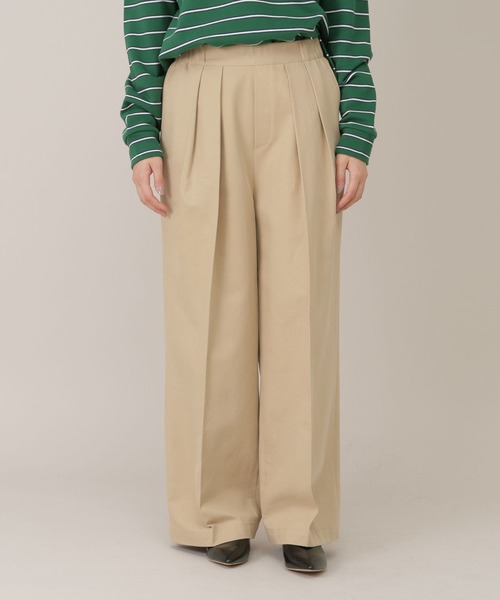 GLOBAL WORK（グローバルワーク）の「ワイドチノパンツ/650200（チノパンツ・レディース・ホワイト系その他3/ライトベージュ/ネイビー・LARGE/MEDIUM）」の17枚目の写真