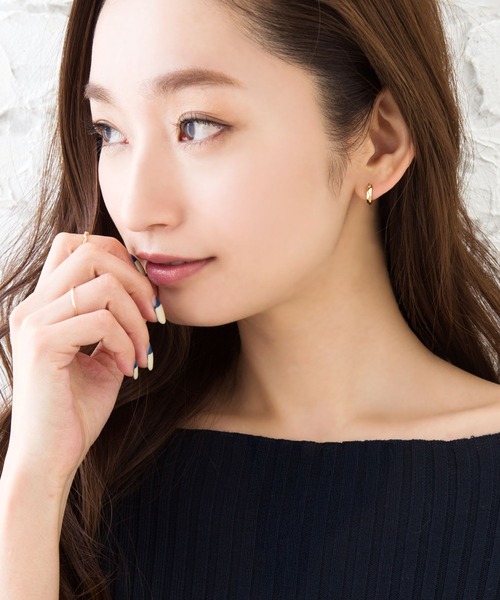 Cream dot.(クリームドット)の「【金属アレルギー対応】多角形イヤリング(ピアス(両耳用)・レディース・シルバー/ゴールド/ピンクゴールド・ONE SIZE)」の7枚目の写真