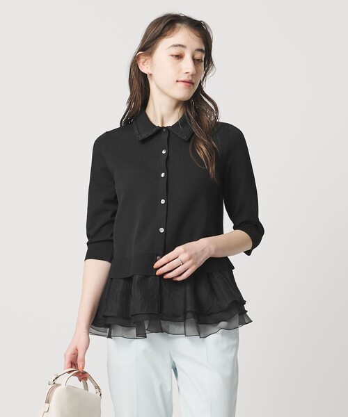 UNITED ARROWS（ユナイテッドアローズ）の「レディー ポロニット（カーディガン/ボレロ・レディース・ブラック/ネイビー/ダークグレー・FREE）」の2枚目の写真