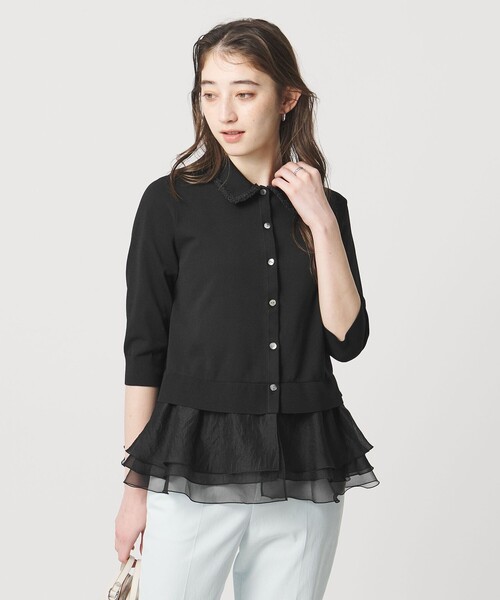 UNITED ARROWS（ユナイテッドアローズ）の「レディー ポロニット（カーディガン/ボレロ・レディース・ブラック/ネイビー/ダークグレー・FREE）」の9枚目の写真