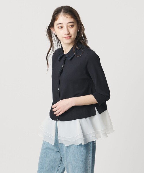 UNITED ARROWS（ユナイテッドアローズ）の「レディー ポロニット（カーディガン/ボレロ・レディース・ブラック/ネイビー/ダークグレー・FREE）」の13枚目の写真