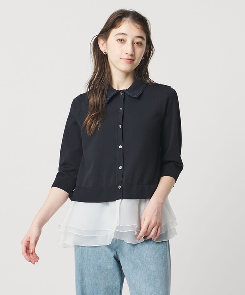 UNITED ARROWS（ユナイテッドアローズ）の「レディー ポロニット（カーディガン/ボレロ・レディース・ブラック/ネイビー/ダークグレー・FREE）」の14枚目の写真