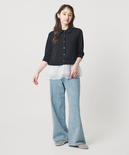 UNITED ARROWS（ユナイテッドアローズ）の「レディー ポロニット（カーディガン/ボレロ・レディース・ブラック/ネイビー/ダークグレー・FREE）」の15枚目の写真