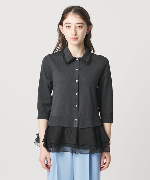 UNITED ARROWS（ユナイテッドアローズ）の「レディー ポロニット（カーディガン/ボレロ・レディース・ブラック/ネイビー/ダークグレー・FREE）」の17枚目の写真