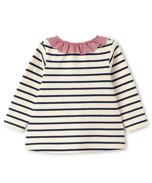 baby cheer（ベイビーチアー）の「リンゴフリルトレーナー（スウェット・キッズ・ネイビー・110cm）」の3枚目の写真