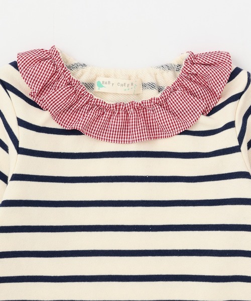 baby cheer（ベイビーチアー）の「リンゴフリルトレーナー（スウェット・キッズ・ネイビー・110cm）」の4枚目の写真