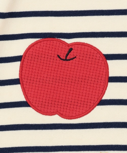 baby cheer（ベイビーチアー）の「リンゴフリルトレーナー（スウェット・キッズ・ネイビー・110cm）」の5枚目の写真