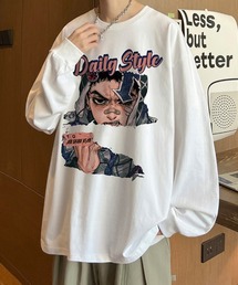 Graphic Print Oversized Long Sleeve Tee グラフィックプリント オーバーサイズTシャツ(ロンT)