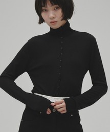 Turtleneck Button Knit