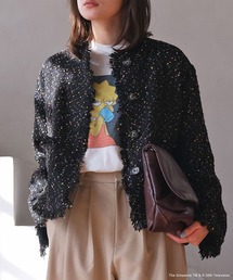 AKTE（アクテ）の「ノーカラーツイードジャケット（ノーカラージャケット）」