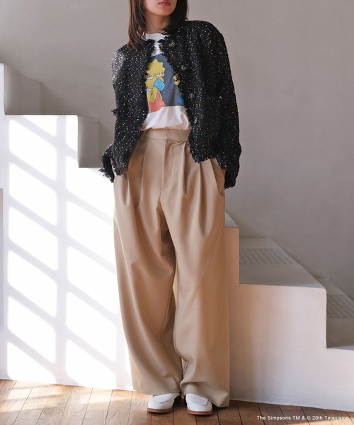 AKTE（アクテ）の「ノーカラーツイードジャケット（ノーカラージャケット・レディース・ベージュ系/ブラック系・2/1）」の15枚目の写真