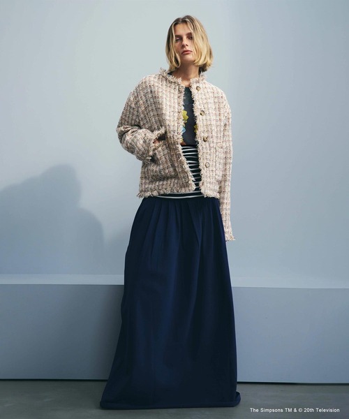 AKTE（アクテ）の「ノーカラーツイードジャケット（ノーカラージャケット・レディース・ベージュ系/ブラック系・2/1）」の22枚目の写真