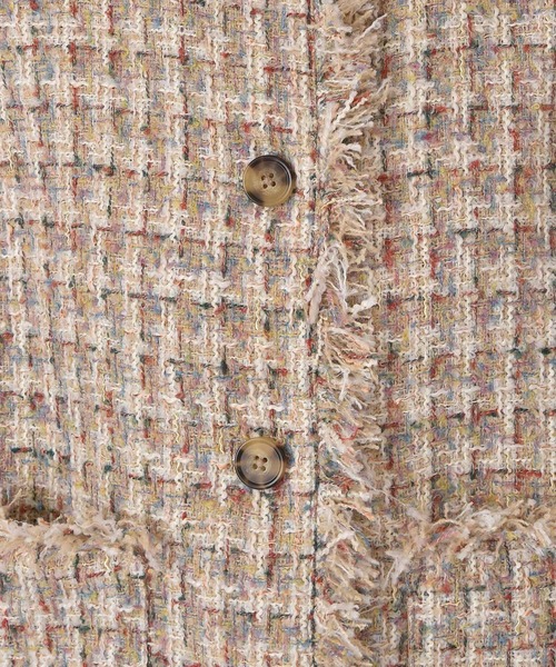 AKTE（アクテ）の「ノーカラーツイードジャケット（ノーカラージャケット・レディース・ベージュ系/ブラック系・2/1）」の3枚目の写真