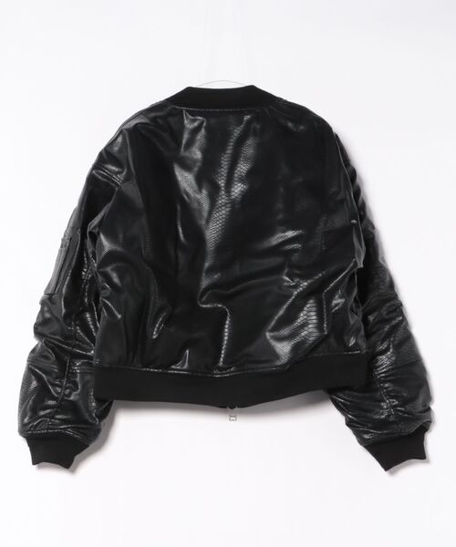 FAUX LEATHER PYTHON BOMBER JACKET（ダウンジャケット/コート