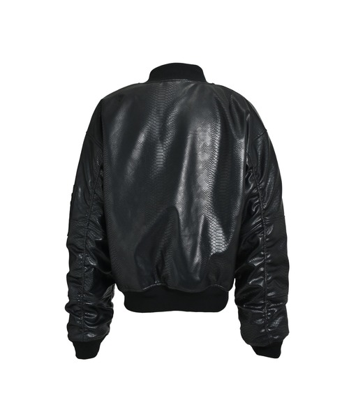 FAUX LEATHER PYTHON BOMBER JACKET（ダウンジャケット/コート