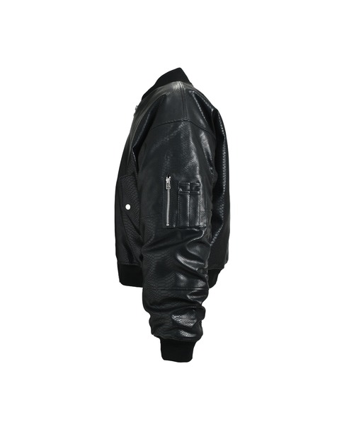 BREATH(ブレス)の「FAUX LEATHER PYTHON BOMBER JACKET(ダウンジャケット/コート・メンズ・ブラック・LARGE)」の3枚目の写真