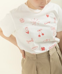 40/2天竺“good things”刺繍 半袖Tシャツ