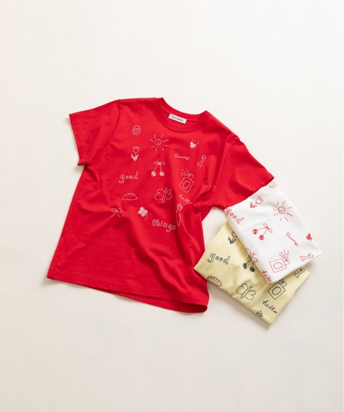 CHILD WOMAN(チャイルドウーマン)の「40/2天竺“good things”刺繍 半袖Tシャツ(Tシャツ/カットソー・レディース・イエロー/レッド/ホワイト・FREE)」の20枚目の写真
