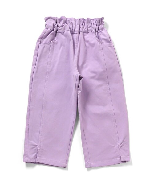 apres les cours（アプレレクール）の「裾スリットワイドパンツ_ジュニア対応（その他パンツ・キッズ・サックスブルー/チェック/ラベンダー・110/100/140/130/120/90/80）」の2枚目の写真