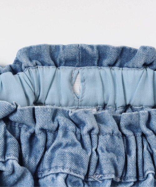 apres les cours（アプレレクール）の「裾スリットワイドパンツ（その他パンツ・キッズ・サックスブルー/チェック/ラベンダー・110/100/140/130/120/90/80）」の5枚目の写真