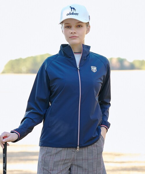 adabat(アダバット)の「【ADABAT NAVY】撥水 ライトタフタジップブルゾン(ブルゾン・レディース・ホワイト/ネイビー・42/40/38)」の2枚目の写真