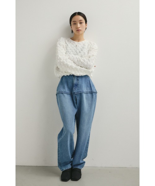STYLEMIXER（スタイルミキサー）の「フラッフィーバルーントップ（シャツ/ブラウス・レディース・ブラック/ホワイト/ブラウン・FREE）」の4枚目の写真