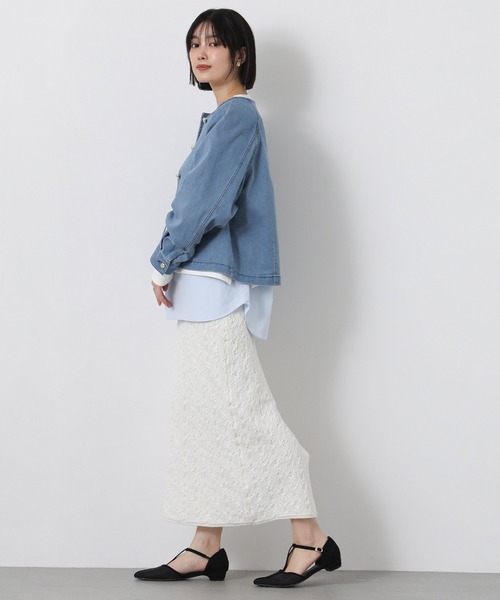 Gready Brilliant(グレディブリリアン)の「ドッキングシャツヘムカットソー(Tシャツ/カットソー・レディース・ネイビー/オフホワイト・38)」の12枚目の写真