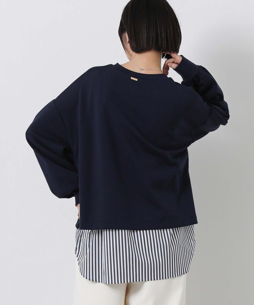 Gready Brilliant(グレディブリリアン)の「ドッキングシャツヘムカットソー(Tシャツ/カットソー・レディース・ネイビー/オフホワイト・38)」の21枚目の写真